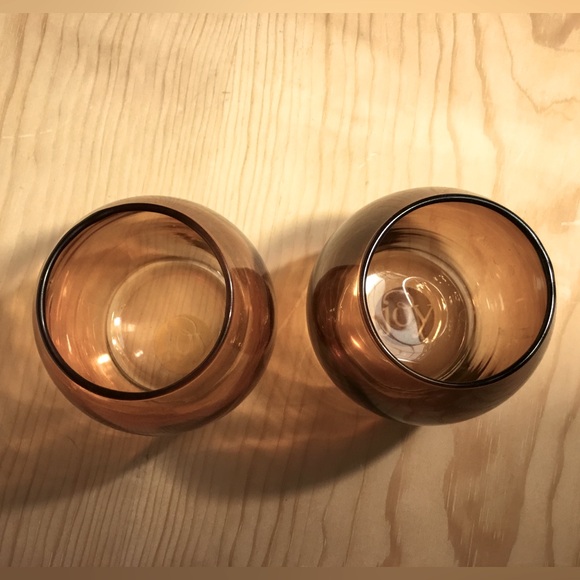 3/$20 Set of 2 JOY Amber Holders Glass Joy Brand Votive Tea Light - Picture 3 of 7